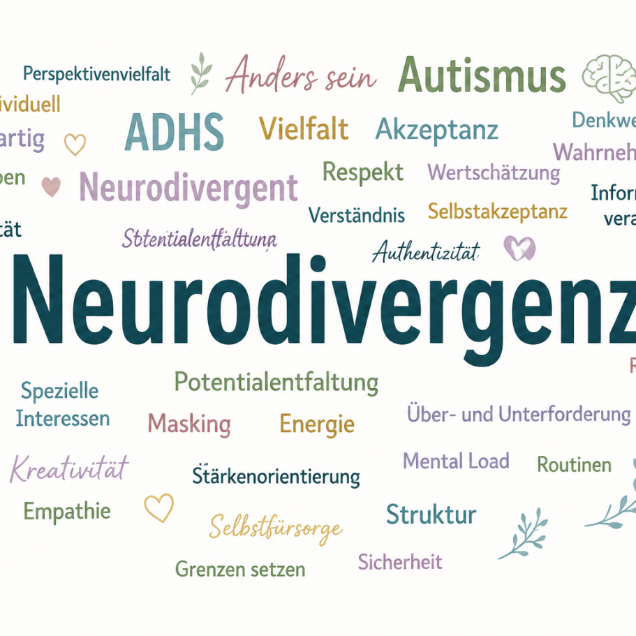 Neurodivergenz Wortwolke zum Thema Neurodivergenz, Bild erstellt von Chat GPT